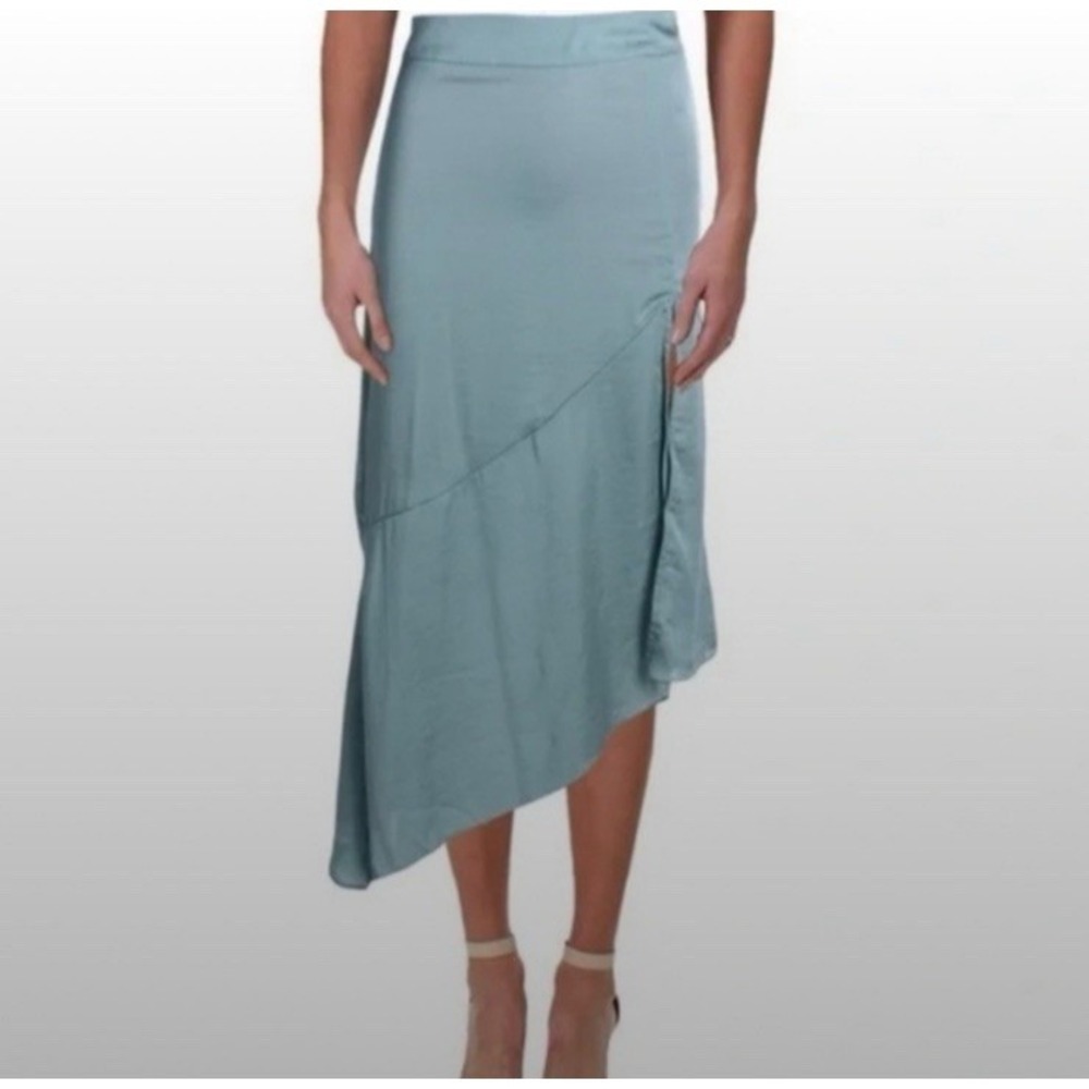 Free People Satin High Low Asymmetrical Midi Skirt In  Color‎ Sz 12